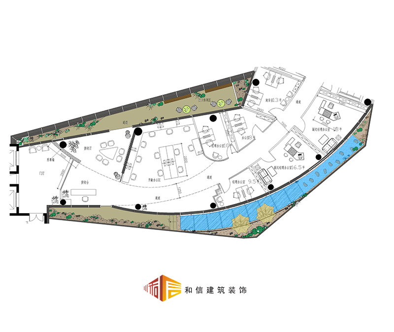 新华社成都办公室装修平面图